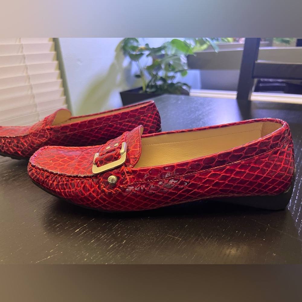 Stuart Weitzman Double Python Buckle Loafer - 9 - Picture 4 of 5